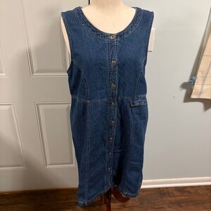 Vintage Denim Cotton Button Front Jean Dress